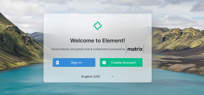 Element landing page Element landing page