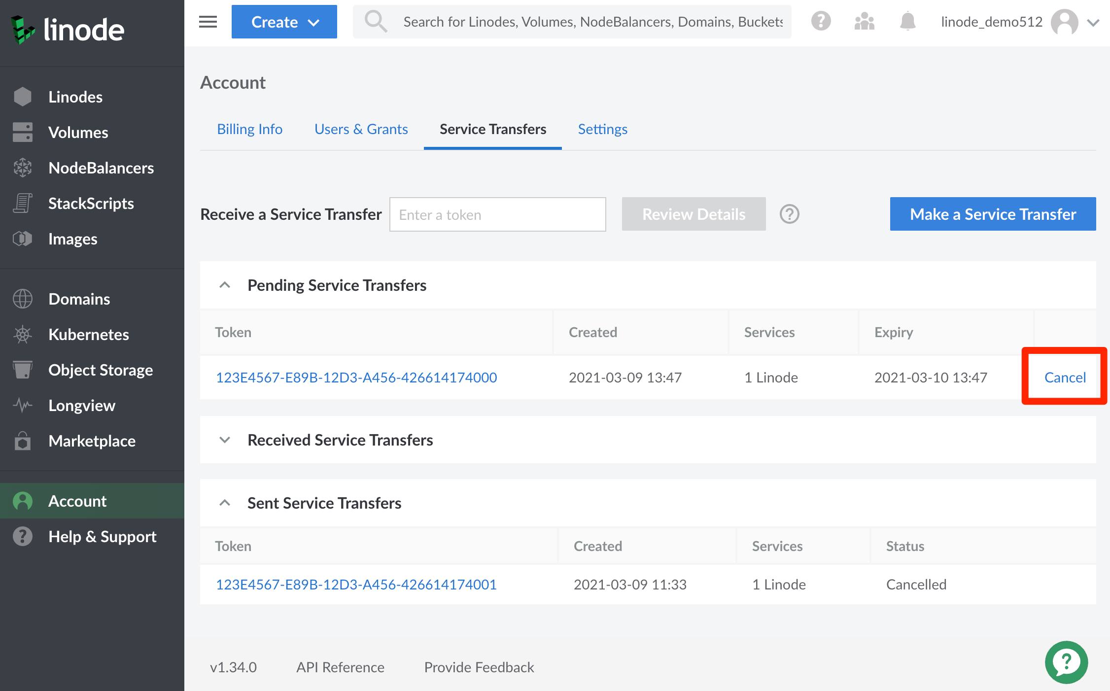 Your cancelled Service Transfers are listed on the Service Transfers page. Your cancelled Service Transfers are listed on the Service Transfers page.